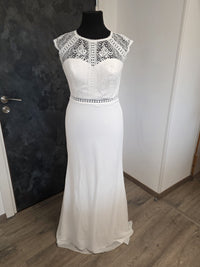 Robe de mariée "Denise" fluide près du corps ivoire bohème · vue 5