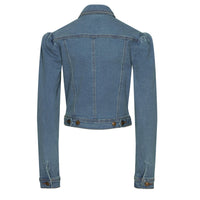 Veste jeans pour mariée manches bombées · vue 2