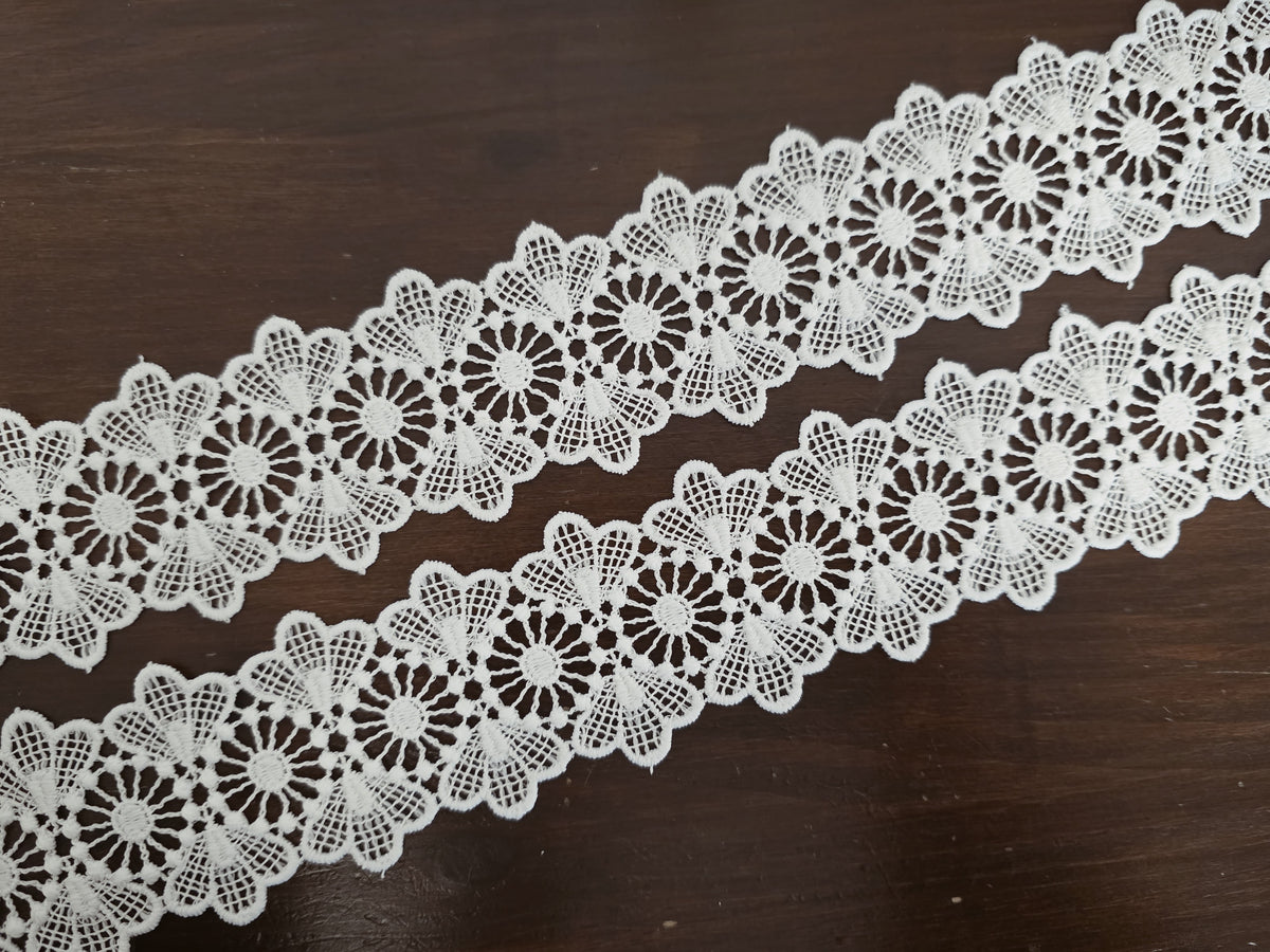 Galon de guipure ivoire clair 5 cm robe bohème