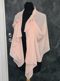 Étole rose saumon femme – Châle fluide 2m x 65cm – Écharpe élégante invitée mariage – Accessoire cocktail cérémonie