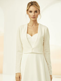 Gilet doux pour mariée ivoire