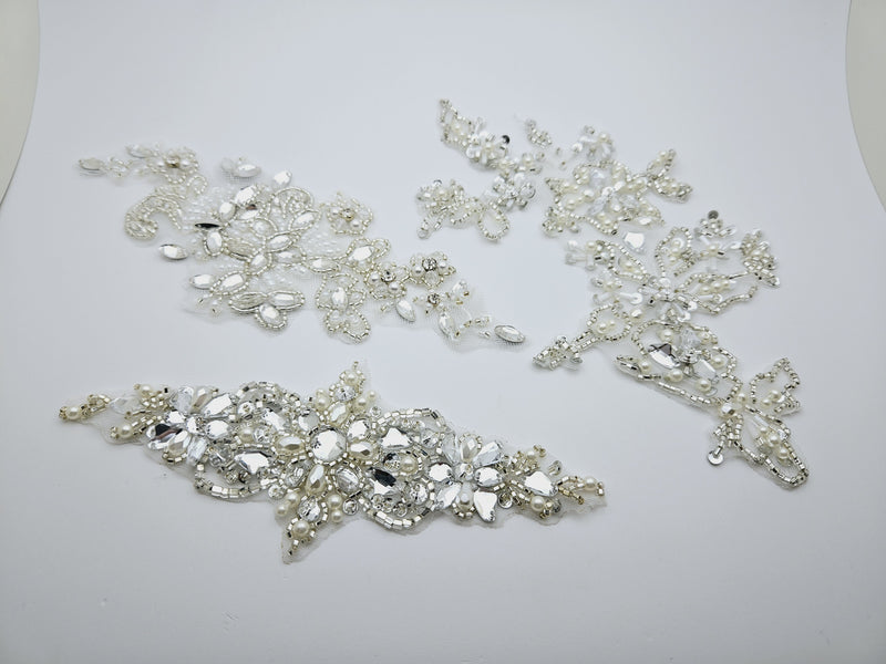 Lot de motifs strass argenté