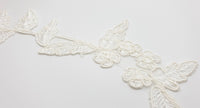 motif long branche feuilles ivoire pour robe de mariée · vue 3