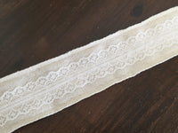 Galon lin et coton ivoire dentelle – 5 cm – ruban déco bohème – DIY mariage – vendu au mètre · vue 4