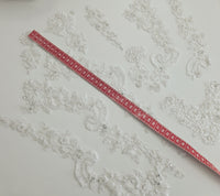 Ensemble de 10 motifs blanc fil argenté brillant et perles · vue 5