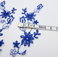 motif en dentelle bleu pour création · vue 3