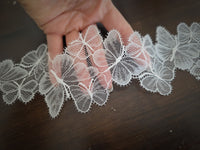 Galon de dentelle fine papillon ivoire · vue 3