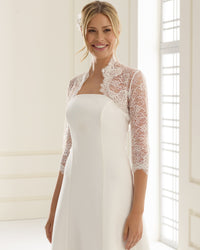 Bolero en dentelle ivoire pour robe de mariée 38/40