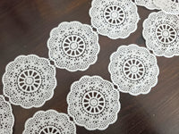 Galon dentelle ivoire 8 cm – Motif mandala – Ruban couture mariage bohème – Vendu au mètre · vue 3