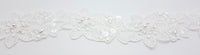 Galon motif fleurs d'organza brodé  blanc ou ivoire · vue 2