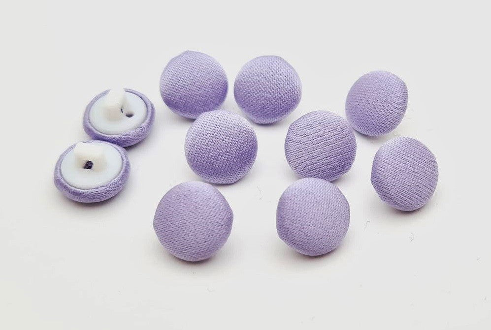 Boutons recouverts parme lot de 10