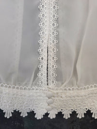 Top pour mariée en mousseline ivoire , manchettes en dentelle Taille · vue 6