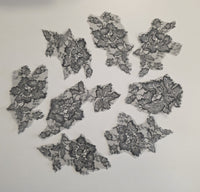 Lot de 9 motifs fin gris brillant argenté
