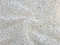 Dentelle ivoire creme bord festonné perles · vue 2