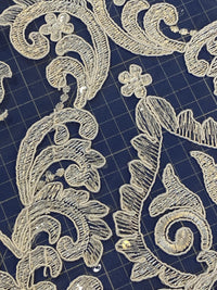 Tulle brodé motif baroque avec sequin · vue 4