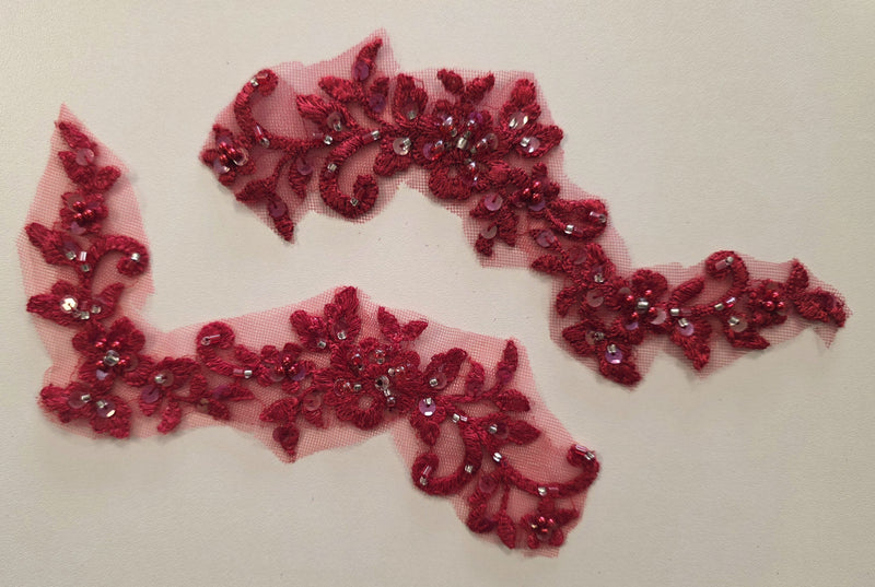 Lot de 2 motifs rouges à coudre