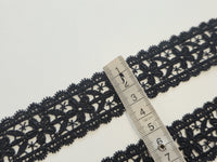 Galon Dentelle Guipure Noir Motif Floral — Largeur 5 cm | Vendu par 10 cm · vue 3