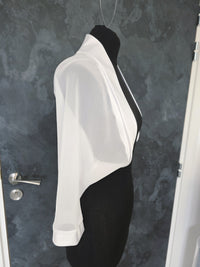 Boléro blanc fluide en mousseline – Manches chauve-souris – Taille S/M · vue 4