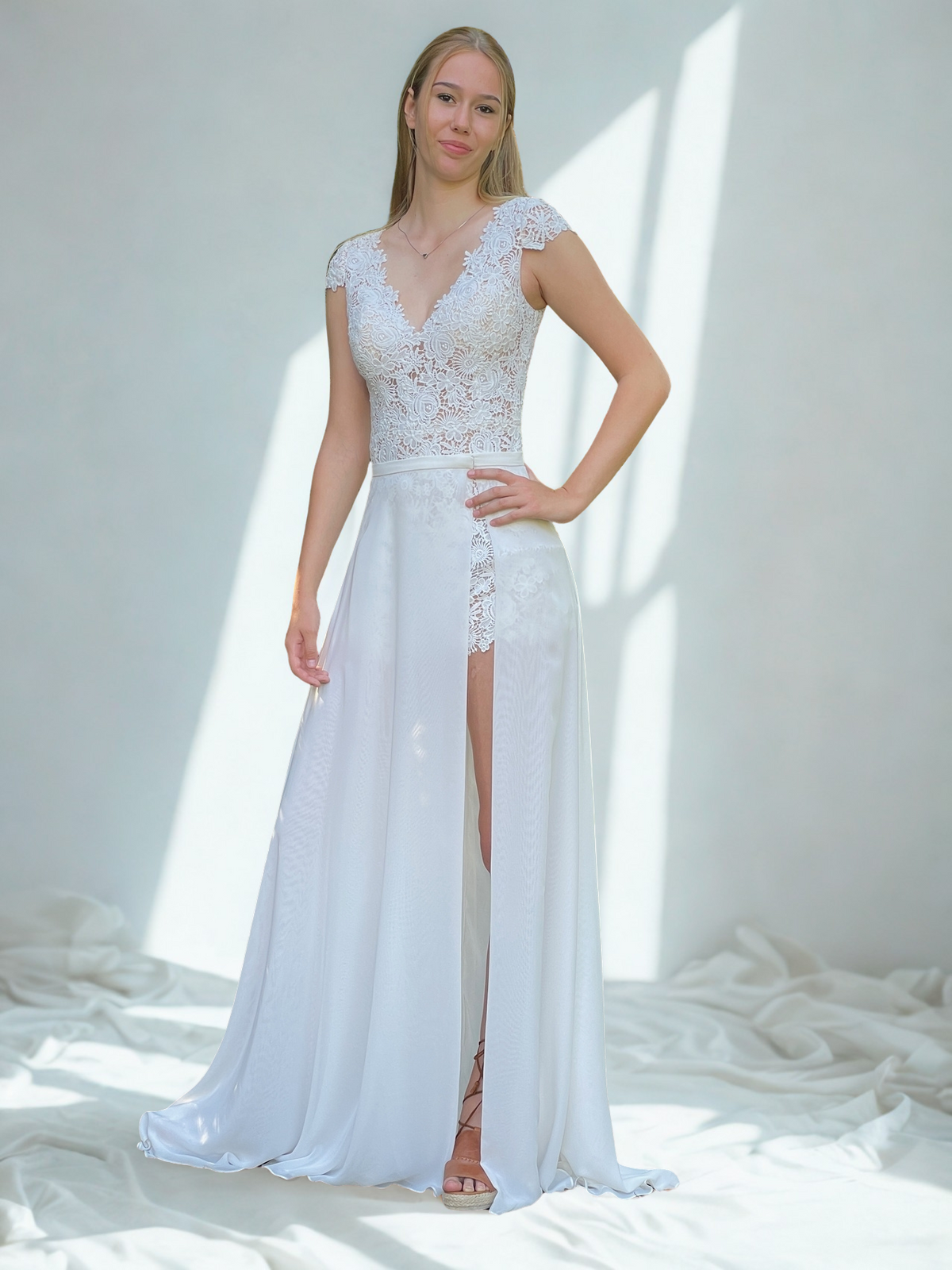 combinaison de mariée, combi-short et surjupe