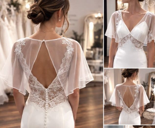 CAPE DE MARIEE EN TULLE (création personnalisée