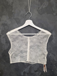 Top mariée dentelle fine ivoire clair – Dos boutonné – Tailles 36 (S) et 40 (L) · vue 8