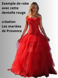 Dentelle de Calais Caudry rouge ou noir · vue 10