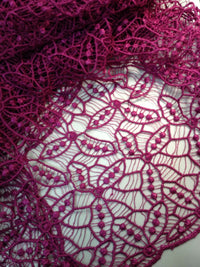 Guipure style filet Rose fuchsia