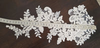 Grand motif ivoire brillant brodé de sequins pour robe de mariée · vue 4