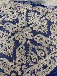 Tulle brodé motif baroque avec sequin · vue 3
