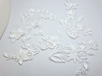 Lot de 5 motifs ivoire clair avec sequins
