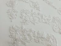 Ensemble de 10 motifs blanc fil argenté brillant et perles · vue 4
