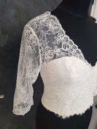 Top de mariée dentelle ivoire – Manches 3/4 – Taille L · vue 6