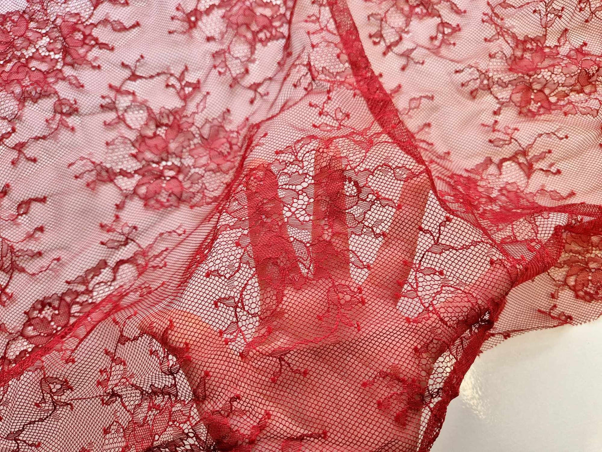 Dentelle stretch rouge vin