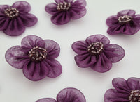 Petites fleurs prune perles · vue 3