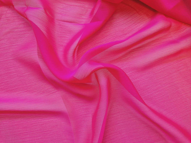 Coupon mousseline rose fuschia flashy 1m50