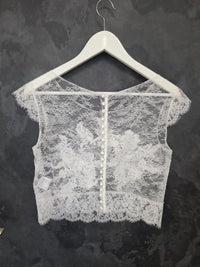 Top mariée dentelle ivoire clair – Taille 40 – Fabriqué en France – Lambert Créations · vue 9