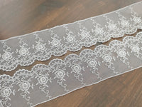 Galon gris dentelle de valencienne bord festonné · vue 3