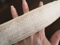 Galon lin et coton ivoire dentelle – 5 cm – ruban déco bohème – DIY mariage – vendu au mètre · vue 2