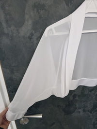 Boléro blanc fluide en mousseline – Manches chauve-souris – Taille S/M · vue 7