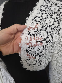 Boléro mariée blanc en guipure – Manches longues – Taille 38 · vue 3
