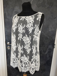 Top mariée dentelle française ivoire clair – Dos ouvert nœud – Taille 40 Lambert Creation