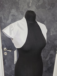 Bolero en taffetas blanc pour mariée , coupe courte , taille 38