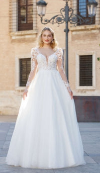Robe de mariée avec manches amovibles taille 38