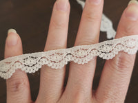 Galon dentelle ivoire élastiqué – 1,5 cm – Bordure lingerie / couture – vendu au mètre · vue 2