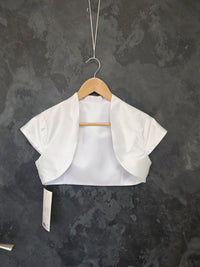 Bolero en taffetas blanc pour mariée , coupe courte , taille 38 · vue 6