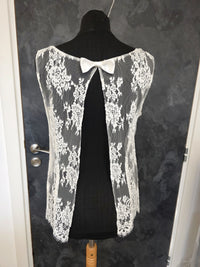 Top mariée dentelle française ivoire clair – Dos ouvert nœud – Taille 40 Lambert Creation · vue 8