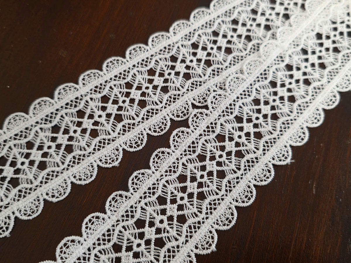 Galon dentelle guipure macramé ivoire clair 4,5 cm – bohème robe de mariée – au mètre