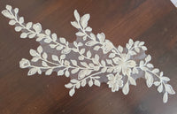 Grand motif brillant feuilles mates pour robe de mariée