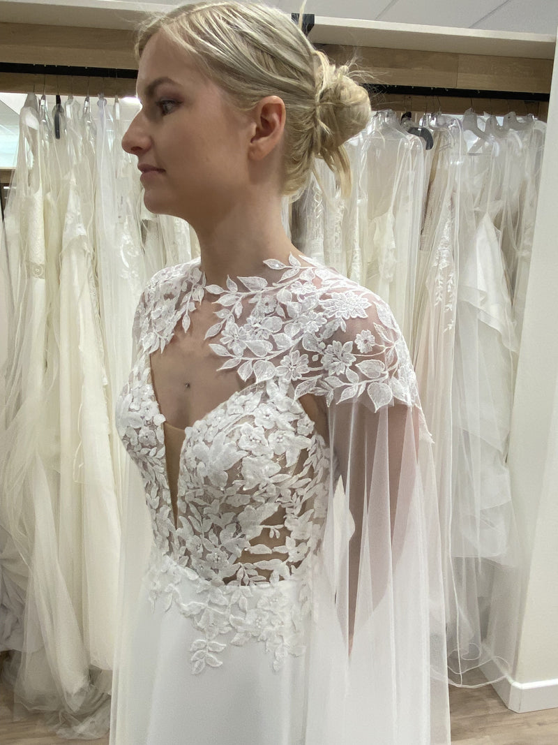 KIT POUR Coudre soi-même cette Cape de mariée en tulle souple et dentelle