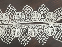 Galon dentelle guipure ivoire crème – motif ajouré vintage – style bohème